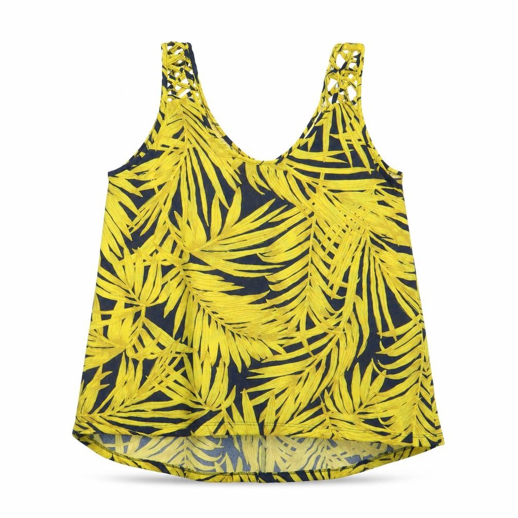 H&M Womens Yellow Paisley  Basic Tank Size S