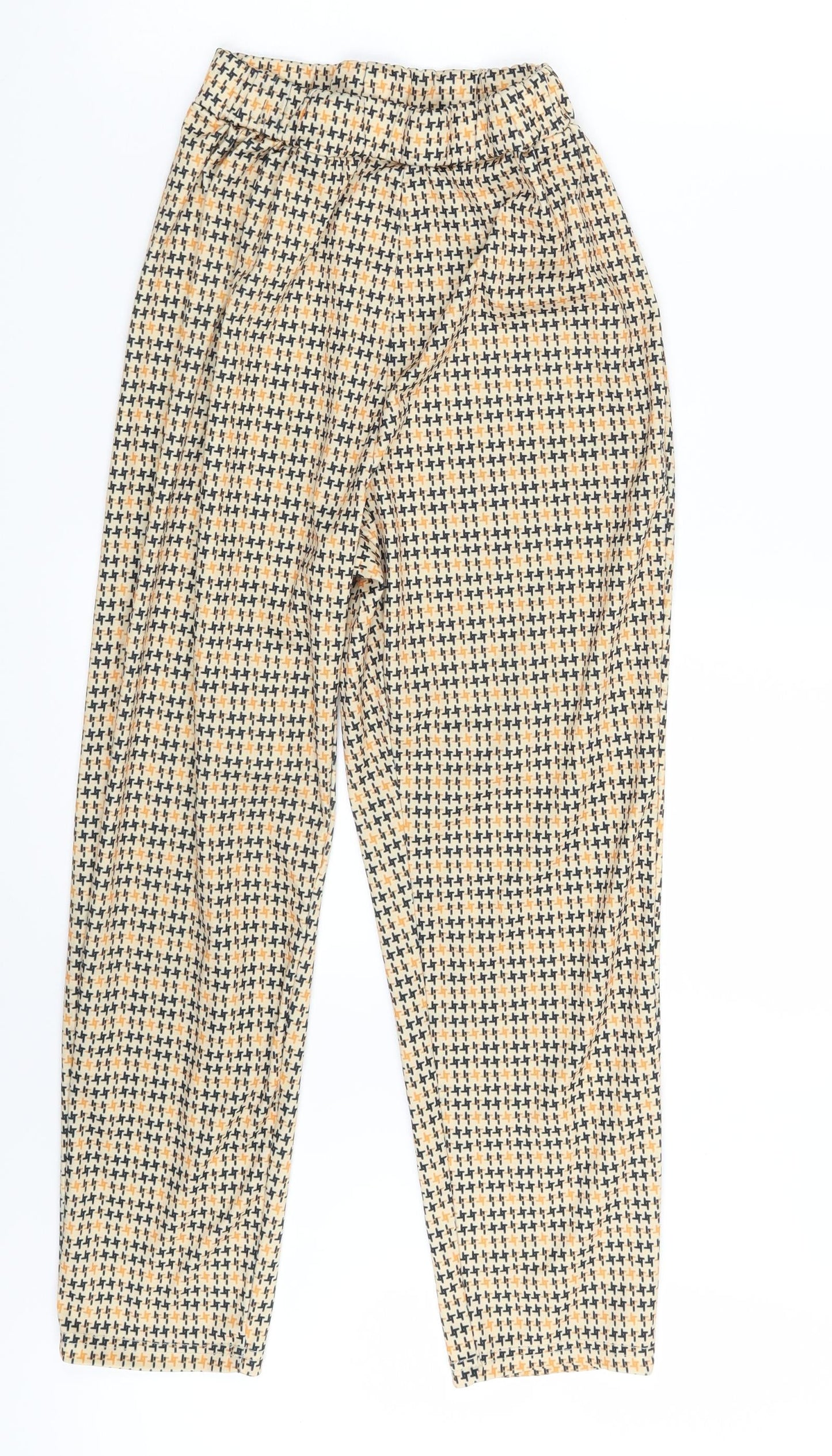 Preworn Girls Multicoloured Geometric  Sweatpants Trousers One Size