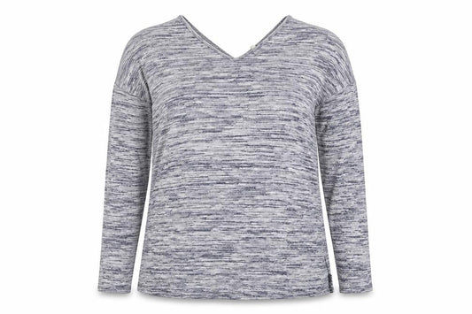 Front view of Papaya women’s blue jumper, size UK 10