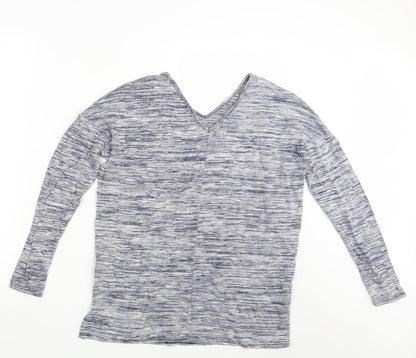 Back view of Papaya women’s blue jumper, size UK 10
