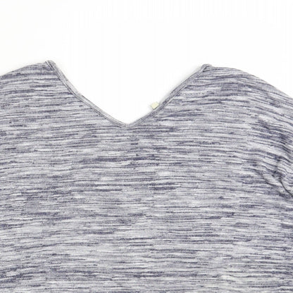 Close-up detail of Papaya women’s blue jumper, size UK 10