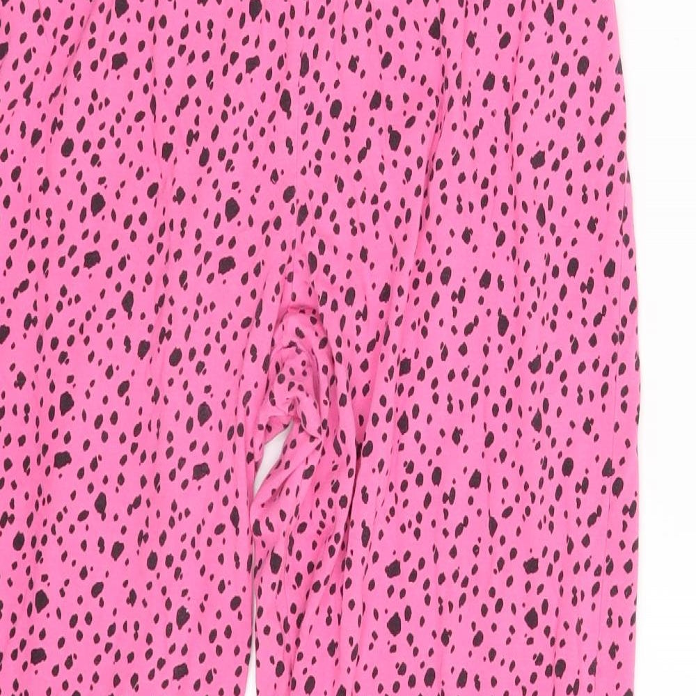 Preworn Womens Pink Animal Print  Sweatpants Trousers One Size L25 in