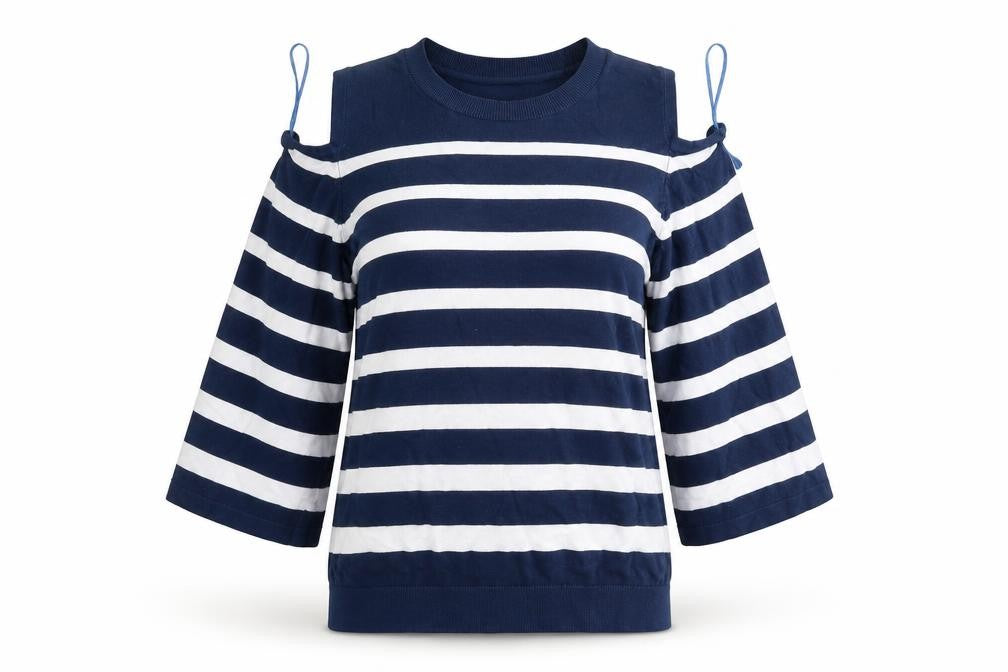Matalan Womens Blue Striped  Pullover Jumper Size 10
