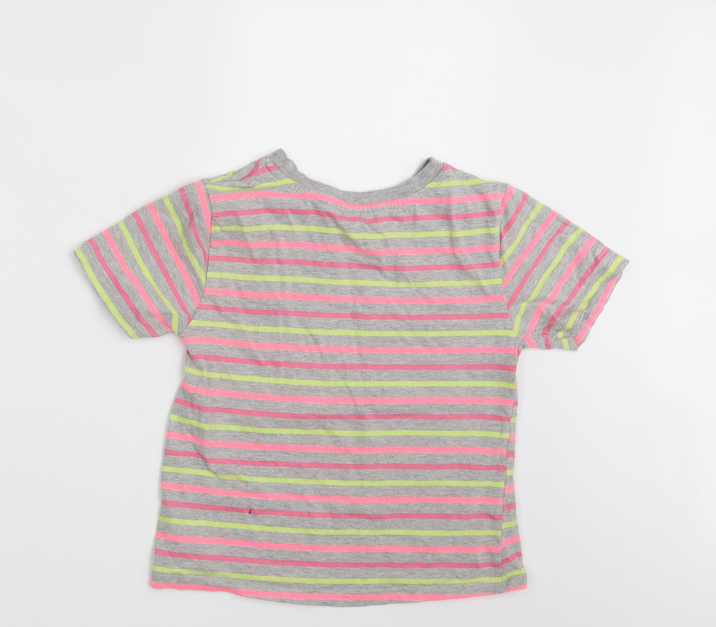 Pep & Co Girls Multicoloured Striped  Basic T-Shirt Size 10-11 Years