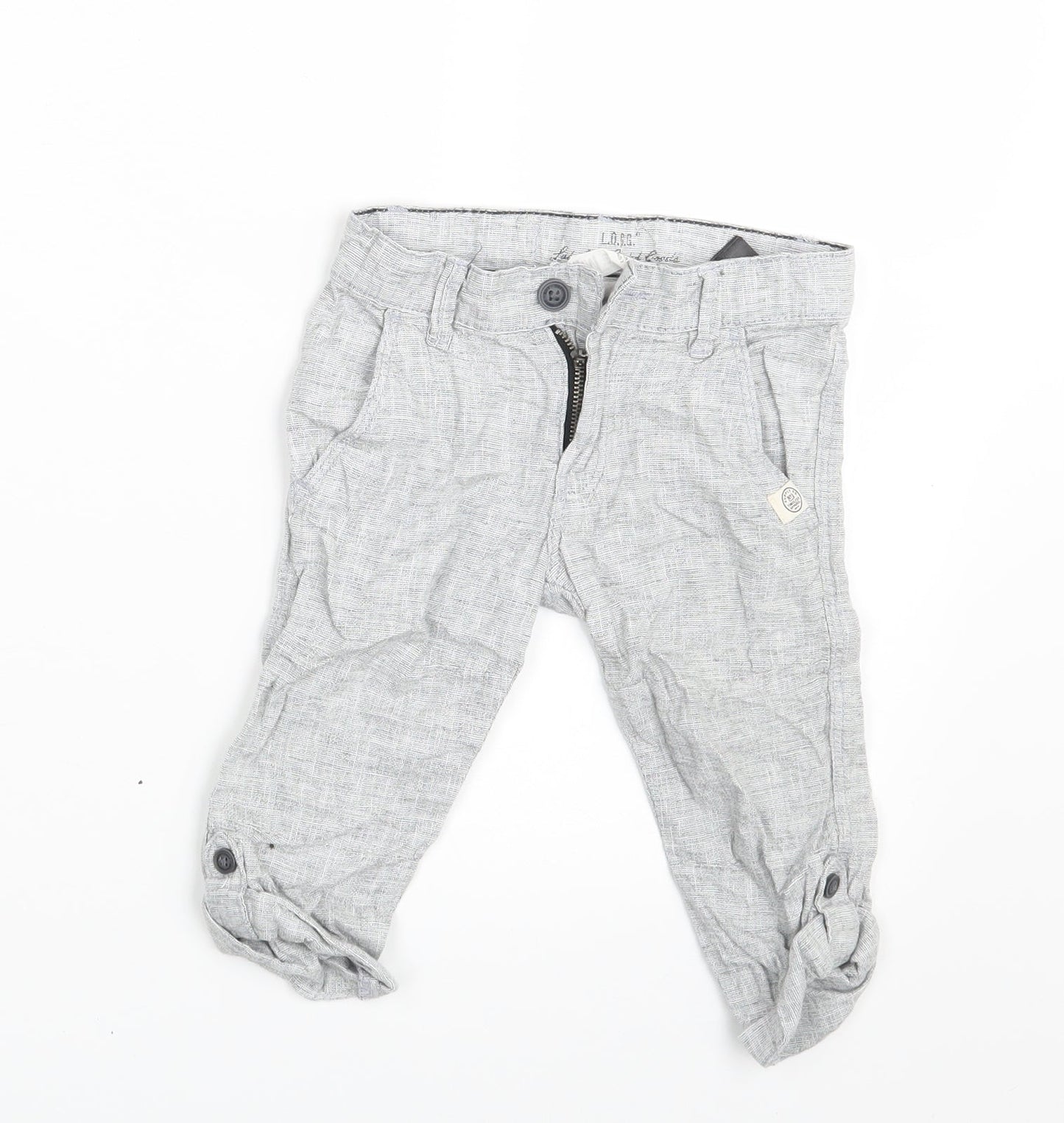 H&M Boys Grey   Cropped Trousers Size 12-18 Months  - Inside Leg 11 Inches