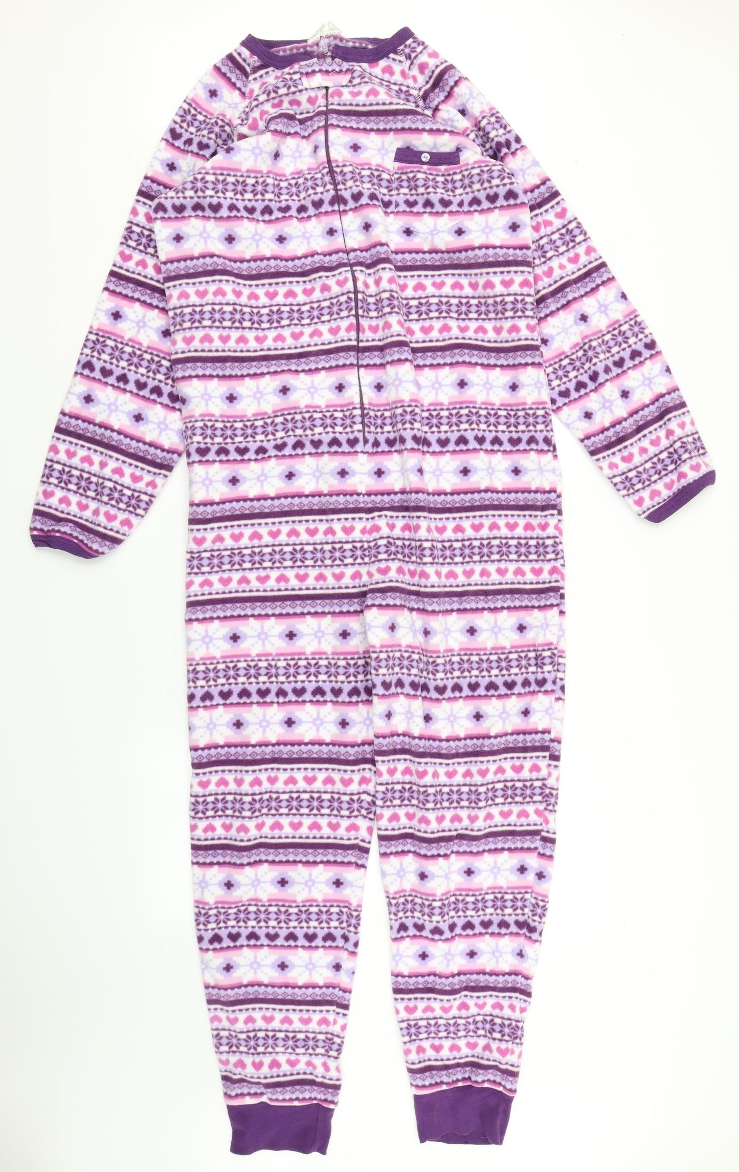 Secret Possessions Womens Purple Fair Isle  Top One Piece Size M