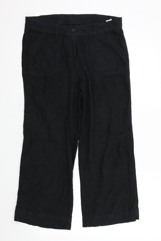 M&S Womens Black   Trousers  Size 12 L26 in