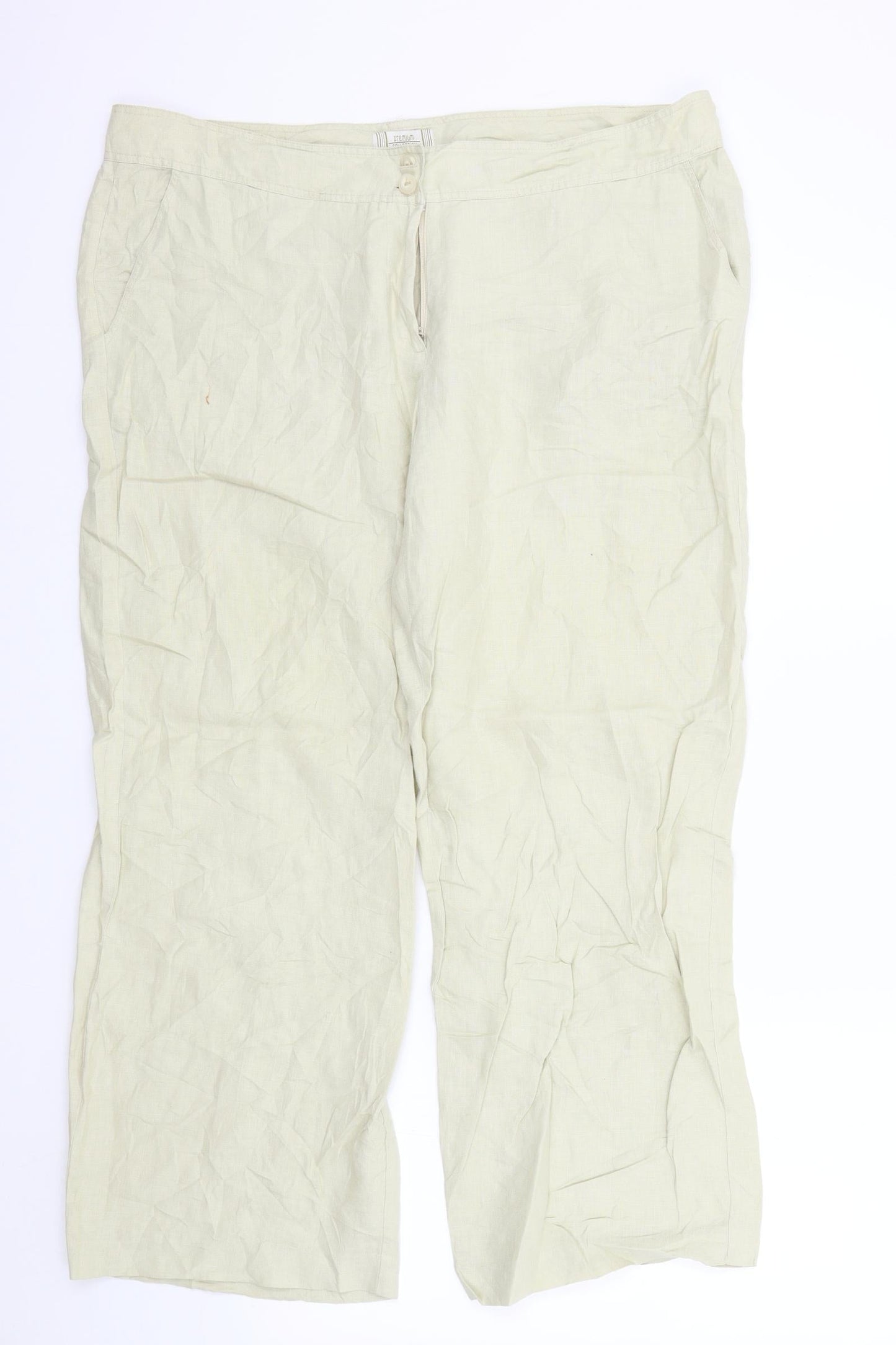 Premium Collection Womens Beige   Trousers  Size 16 L26 in