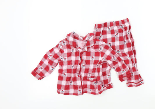 George Boys Red Geometric  Babydoll Pyjama Set Size 6-9 Months