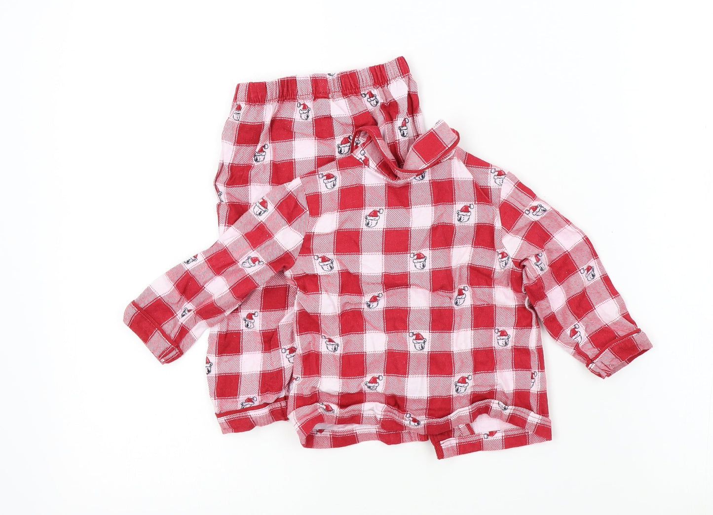 George Boys Red Geometric  Babydoll Pyjama Set Size 6-9 Months