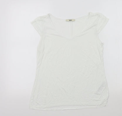 Oasis Womens White Colourblock  Basic T-Shirt Size S