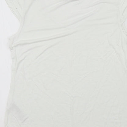 Oasis Womens White Colourblock  Basic T-Shirt Size S