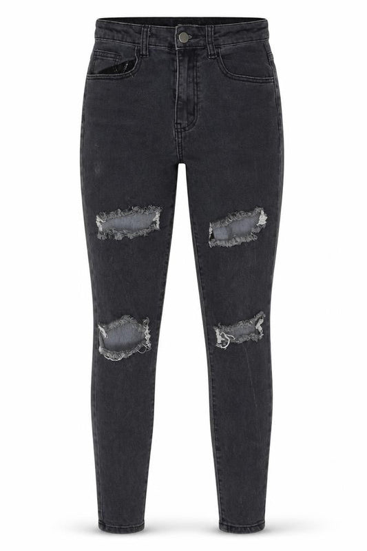 PRETTYLITTLETHING Womens Grey  Denim Skinny Jeans Size 8 L26 in