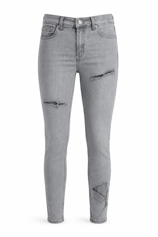 Topshop Womens Grey  Denim Skinny Jeans Size 26 in L30 in