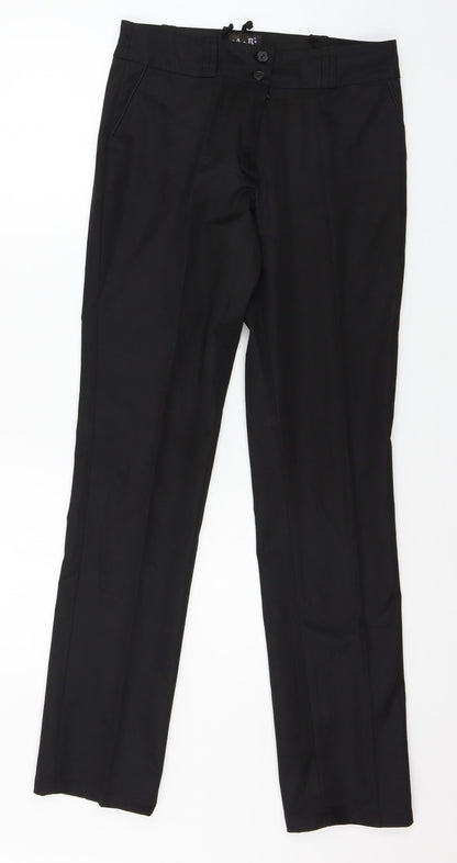 Additional front view of A&R Collection women’s black trousers, size UK 12, 30-inch leg