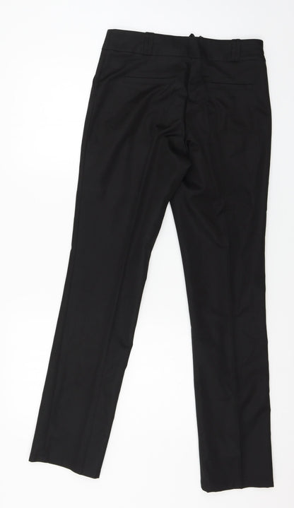 Back view of A&R Collection women’s black trousers, size UK 12, 30-inch leg