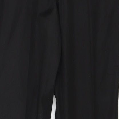 Close-up detail of A&R Collection women’s black trousers, size UK 12, 30-inch leg