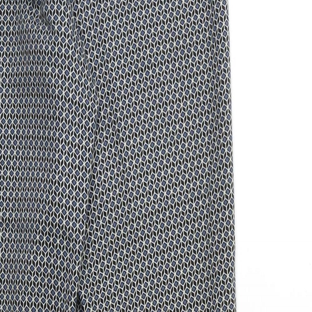 H&M Womens Black Geometric  Trousers  Size 10 L27 in