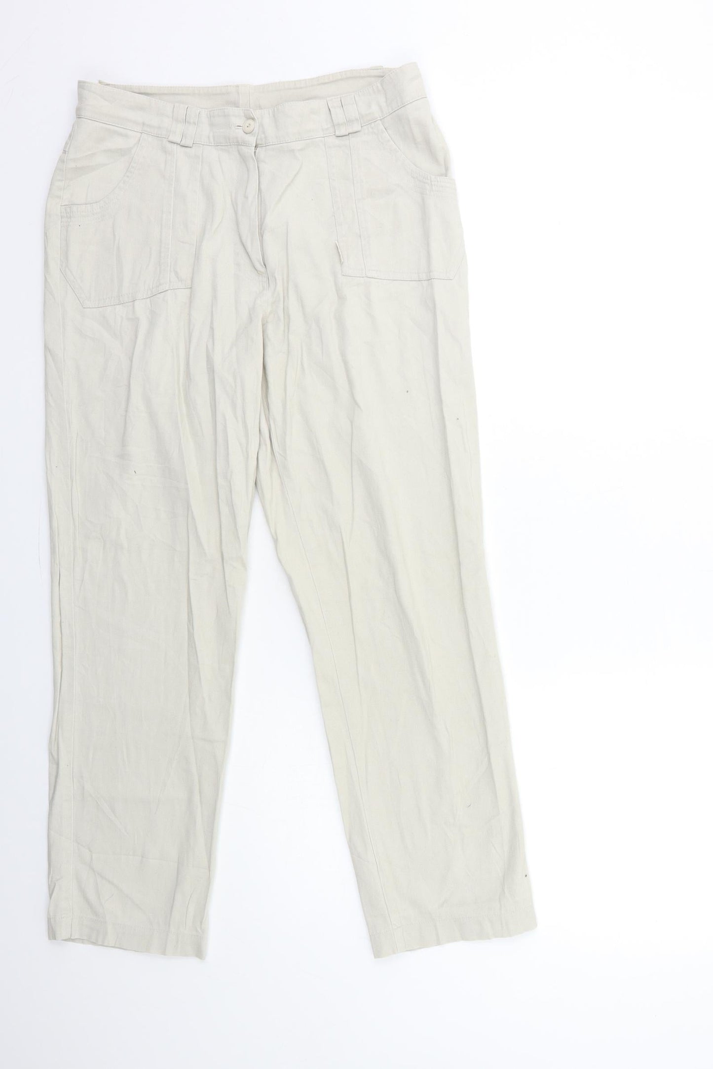 Preworn Womens Beige   Straight Jeans Size 12 L27 in