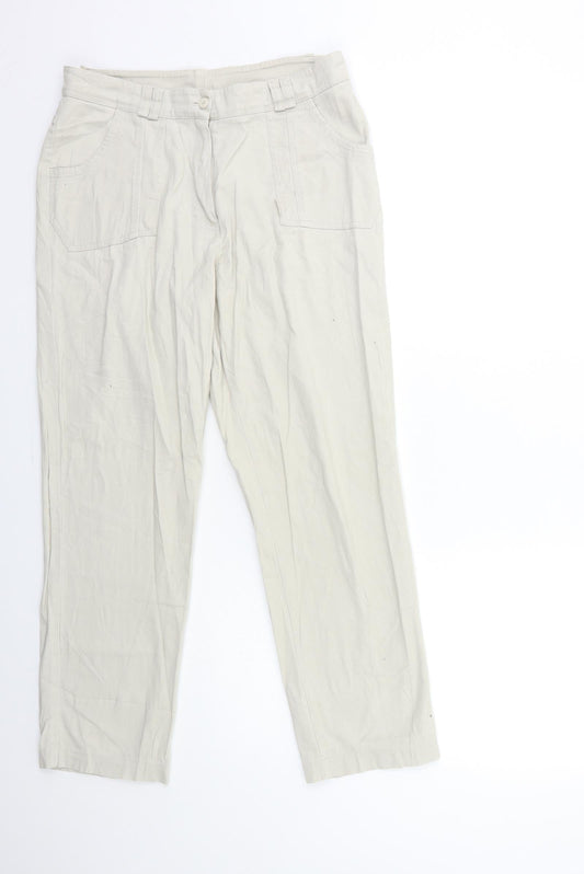 Preworn Womens Beige   Straight Jeans Size 12 L27 in