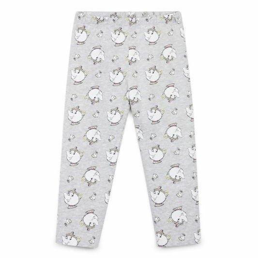 Disney Girls Grey Geometric  Top Lounge Pants Size 6 Years  - Beauty and the Beast