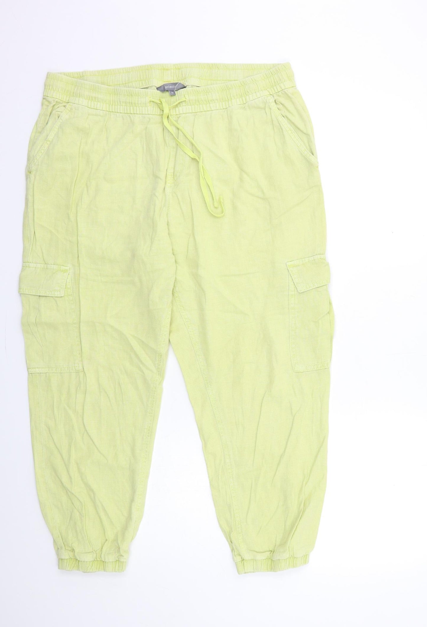 Principles Womens Green   Trousers  Size 14 L25 in