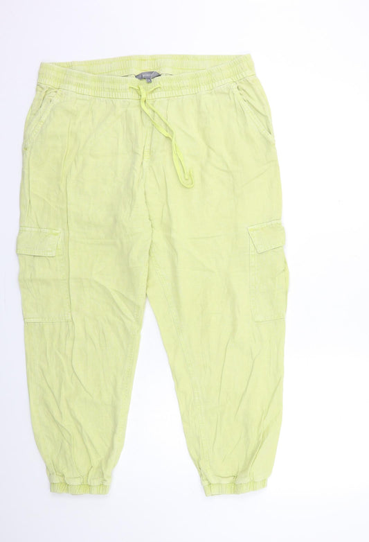 Principles Womens Green   Trousers  Size 14 L25 in