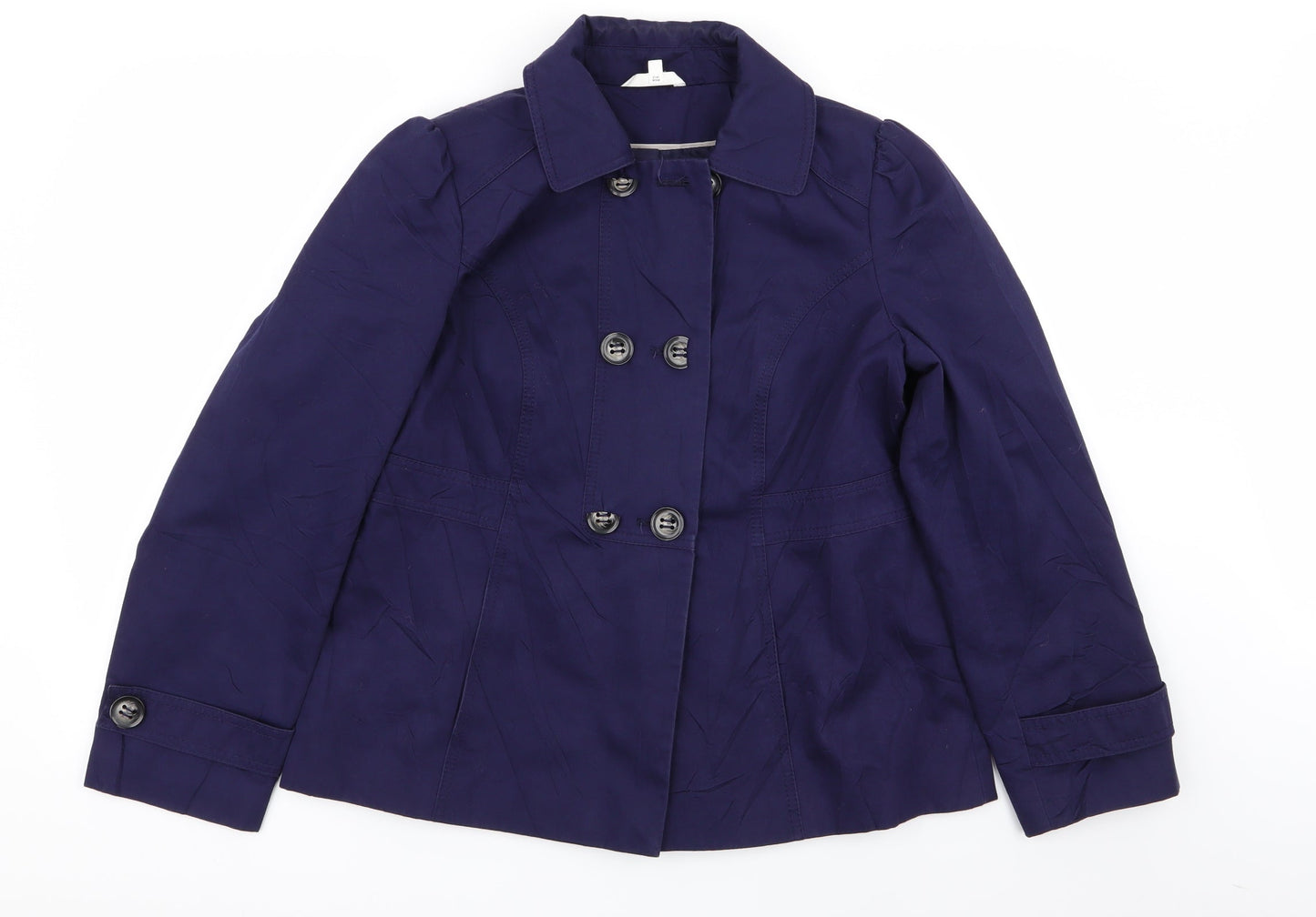 M&S Womens Purple   Overcoat Coat Size 12