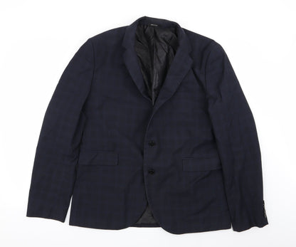 Cedarwood State Mens Blue Check Jacket Blazer Size 44