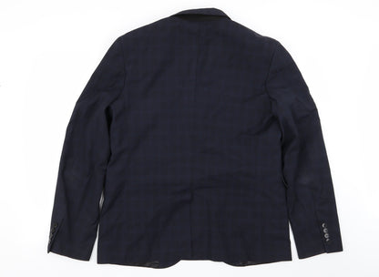 Cedarwood State Mens Blue Check Jacket Blazer Size 44