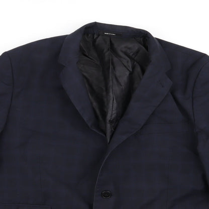 Cedarwood State Mens Blue Check Jacket Blazer Size 44