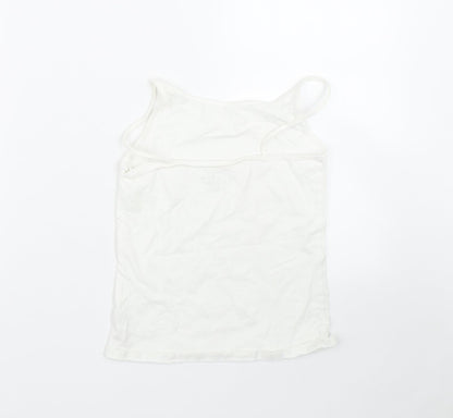 Back view of Pep&Co girls’ white basic tank, size 9-10, years
