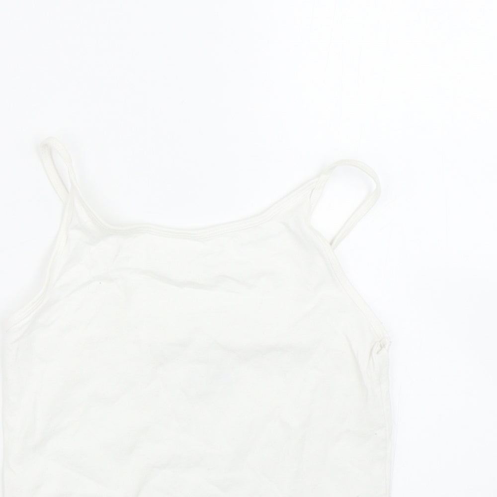 pep&co Girls White   Basic Tank Size 9-10 Years