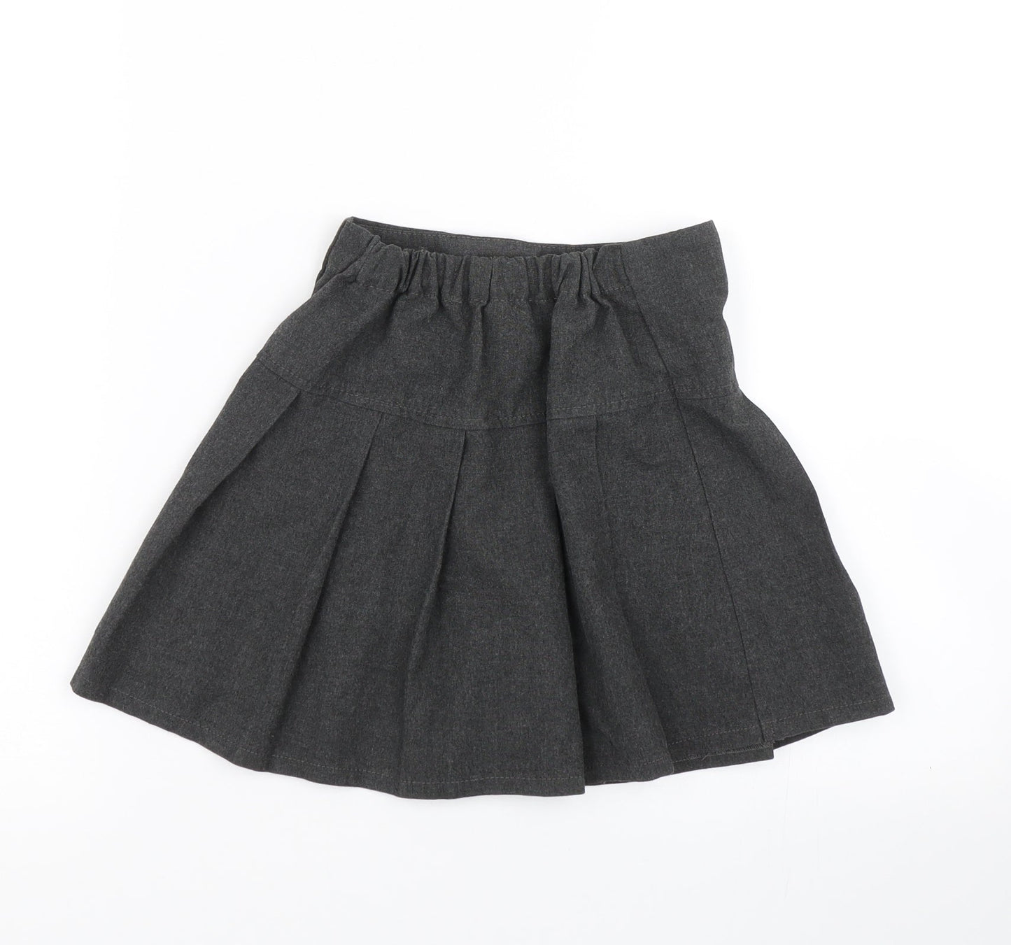 M&S Girls Grey   Pleated Skirt Size 5-6 Years - school