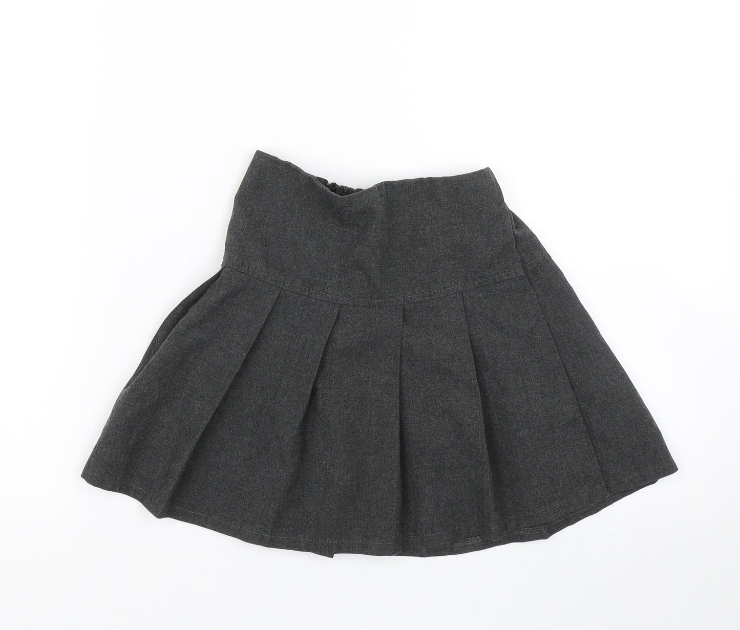 M&S Girls Grey   Pleated Skirt Size 5-6 Years - school