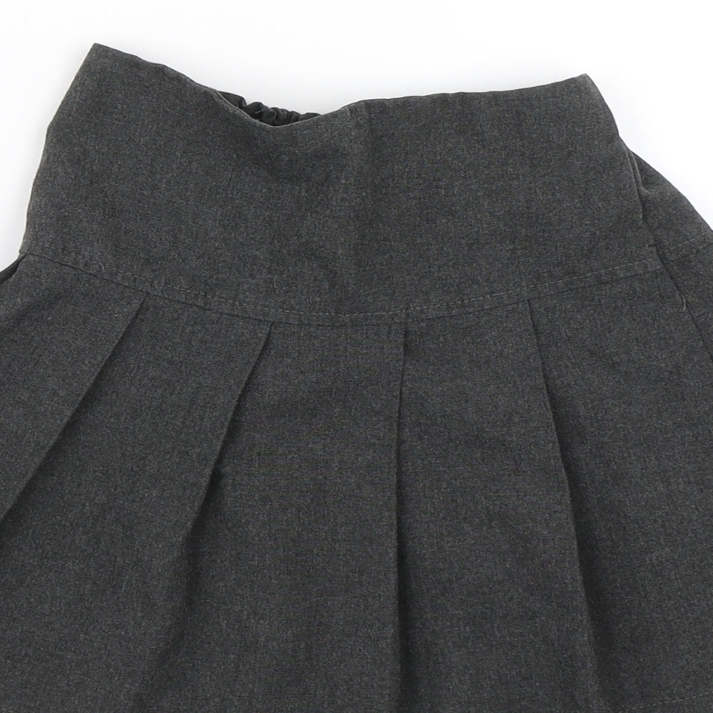 M&S Girls Grey   Pleated Skirt Size 5-6 Years - school