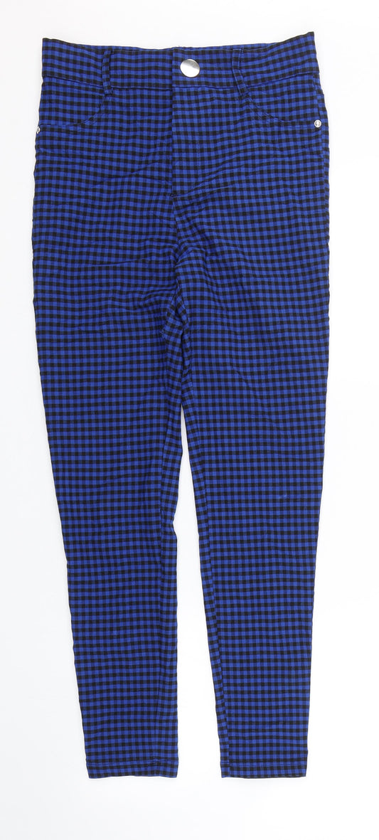 Zara Womens Blue Check  Trousers  Size M L27 in
