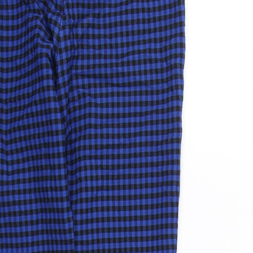 Zara Womens Blue Check  Trousers  Size M L27 in