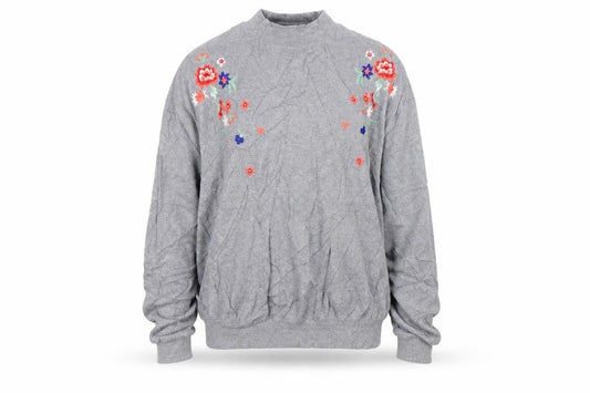 Primark Womens Grey Floral  Pullover Jumper Size L