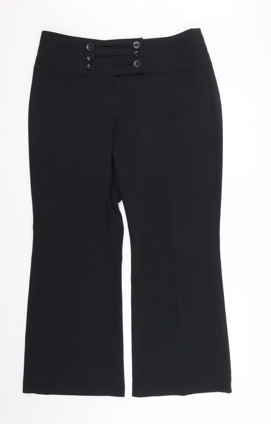 M&S Womens Black   Trousers  Size 16 L27 in