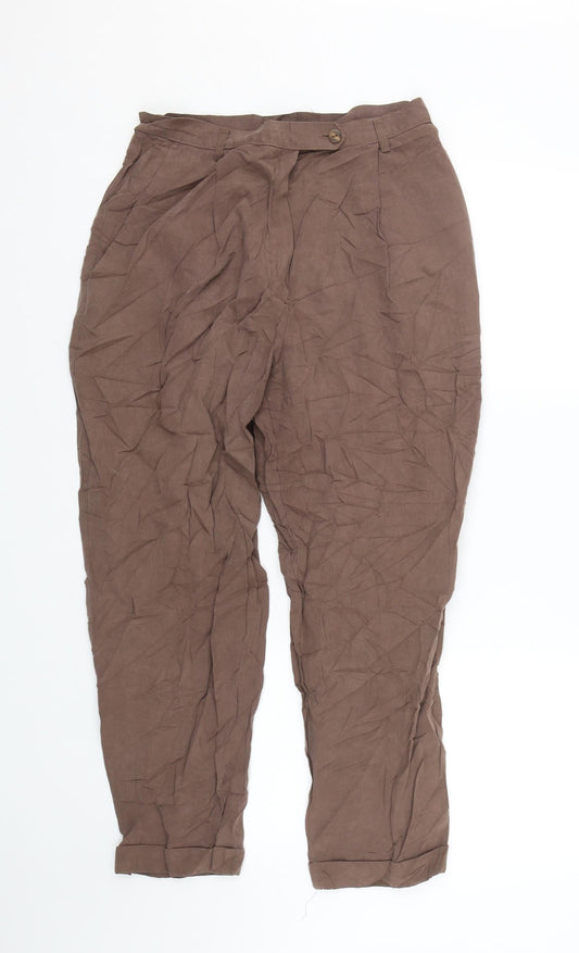 M&S Womens Brown   Trousers  Size 14 L25 in