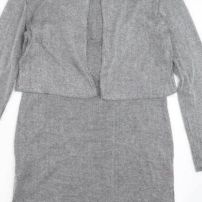 Cameo Rose Womens Grey Striped Shift Size 12