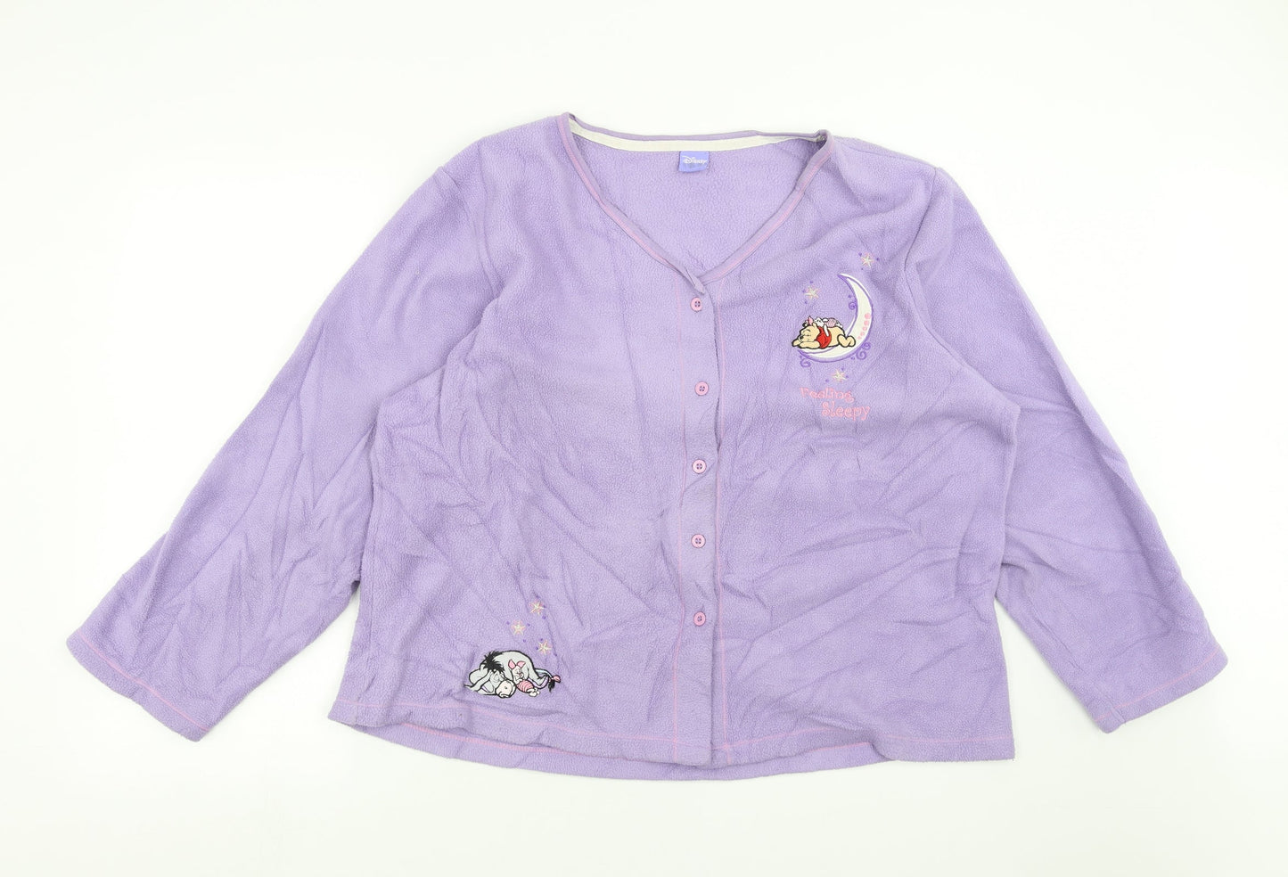 Disney Womens Purple Solid  Top Pyjama Top Size 18  - winne the pooh, disney