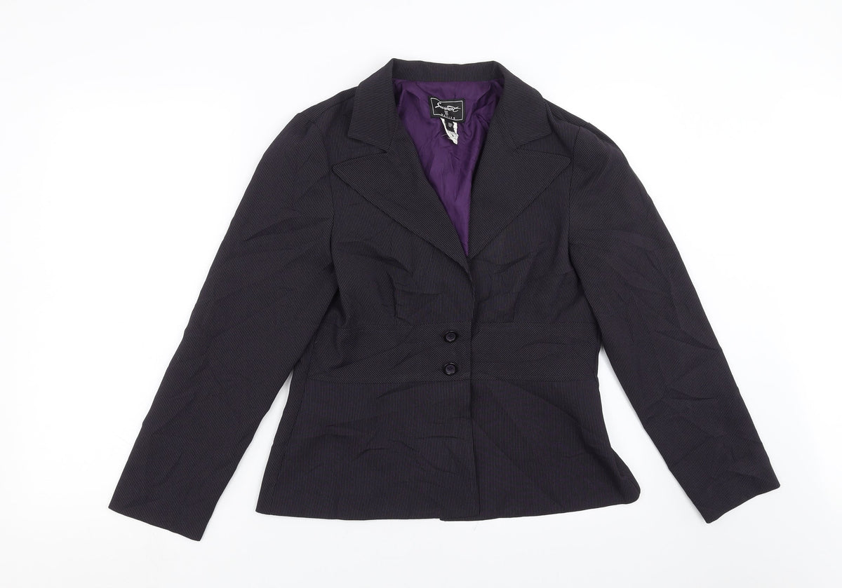 sweet suit Womens Purple Striped  Jacket Suit Jacket Size 8