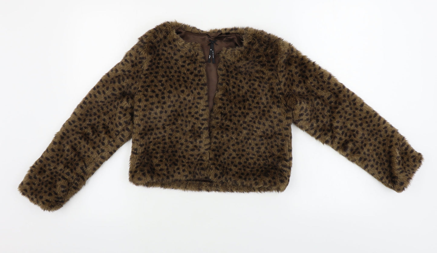 NEXT  Girls Brown Animal Print  Jacket Coat Size 10 Years