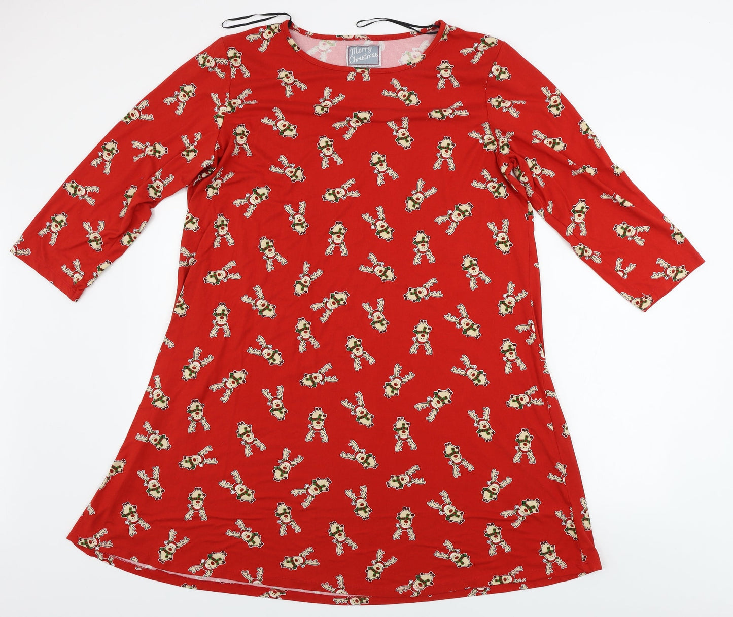 Merry Christmas  Womens Red   A-Line  Size L