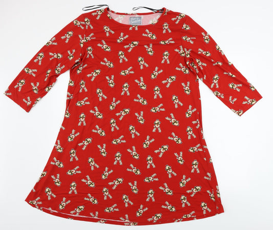 Merry Christmas  Womens Red   A-Line  Size L