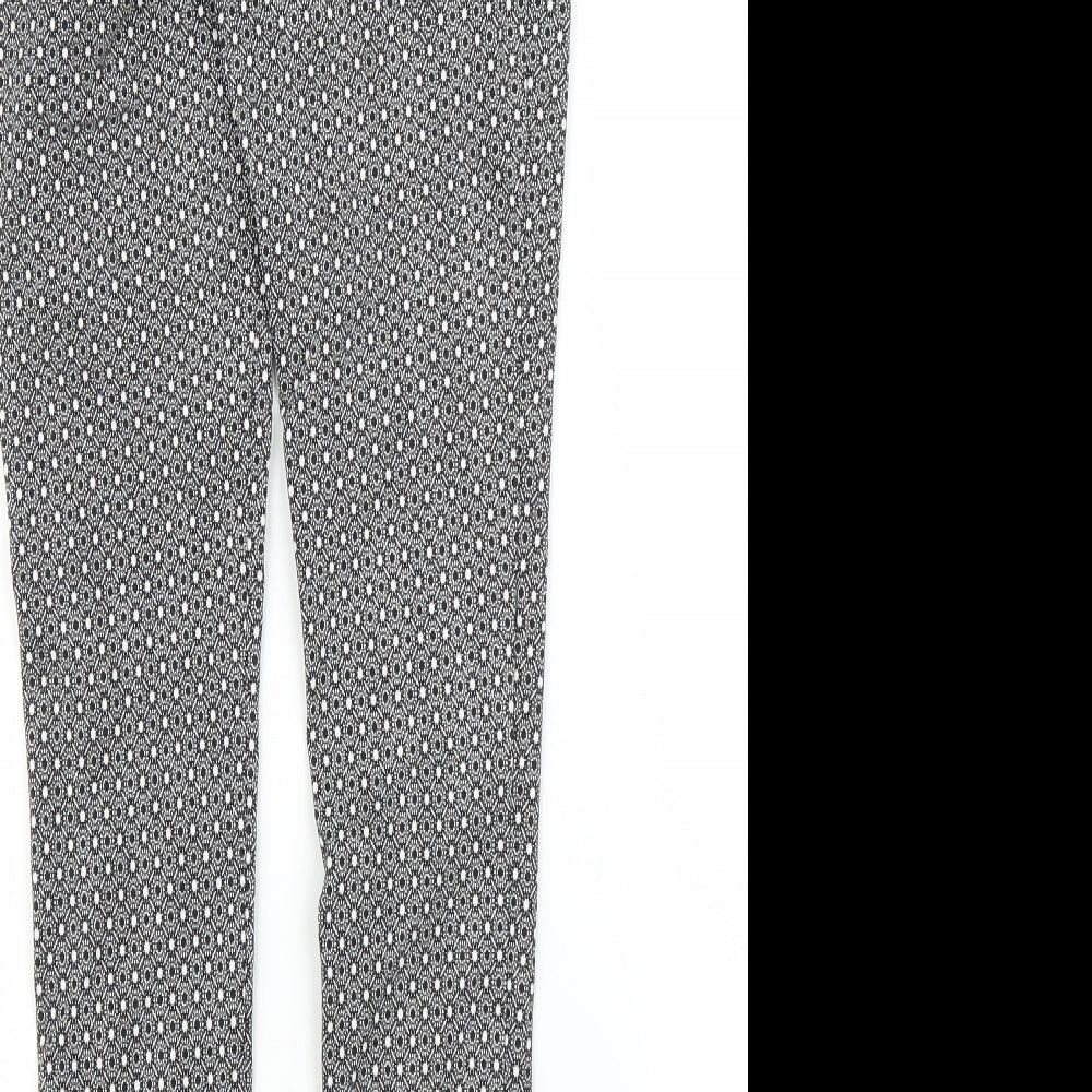 Dorothy Perkins Womens Grey Floral  Carrot Trousers Size 8 L24 in