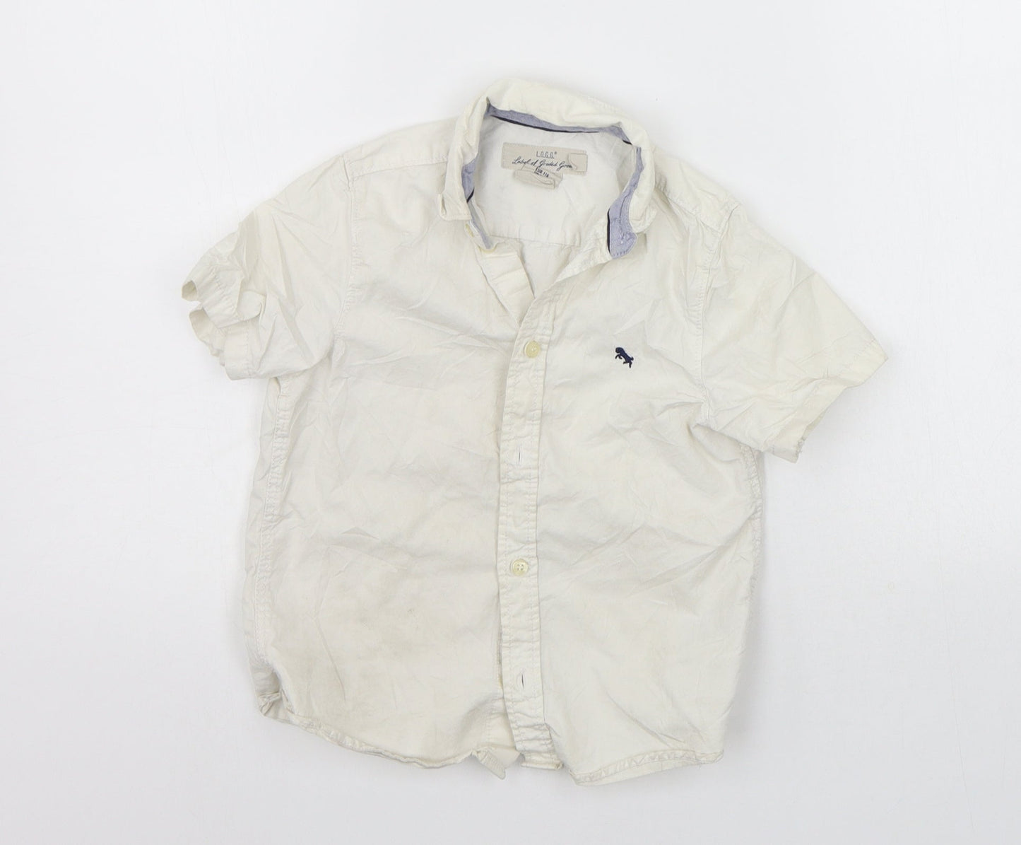 H&M Girls White Houndstooth  Basic Button-Up Size 6-7 Years