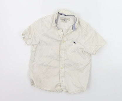 Additional front view of H&M girls’ white houndstooth basic button-up, size 6-7, years